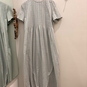 Positive Attitude Light Blue Plaid Maxi Dress